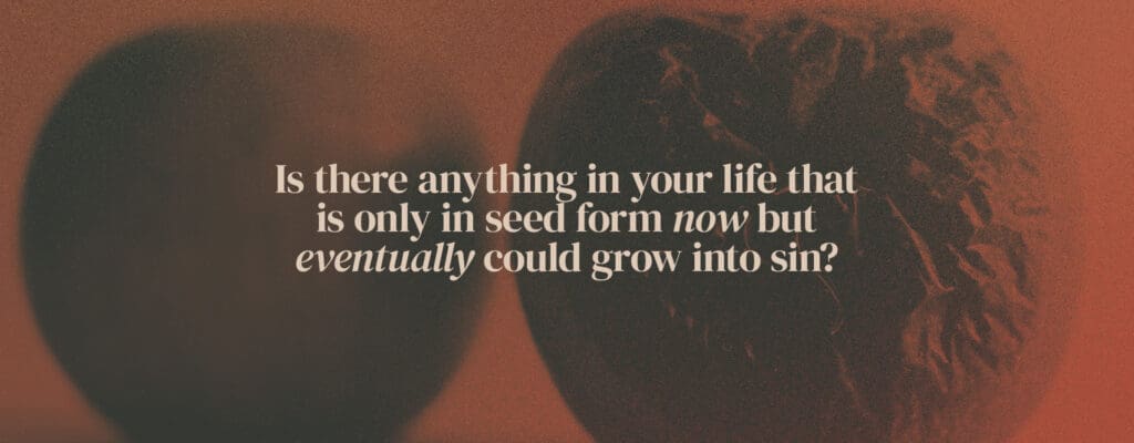 Is there anything in your life that is only in seed form now but eventually could grow into sin?